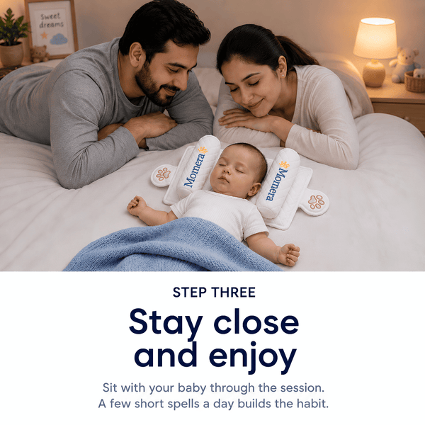 Positioning baby with CozyCorner Baby Support